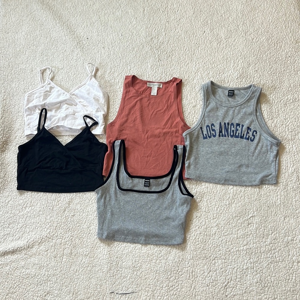 5 tanks top from shein and forever21